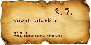 Kiszel Talamér névjegykártya
